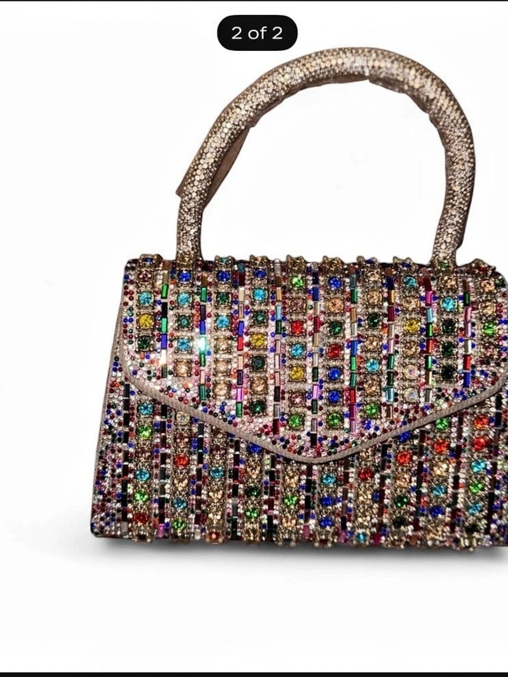 Beaded Embellished Shoulder Bag in Multicolor